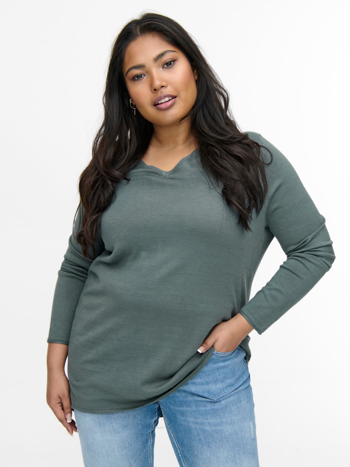 Curvy long viscose Pullover