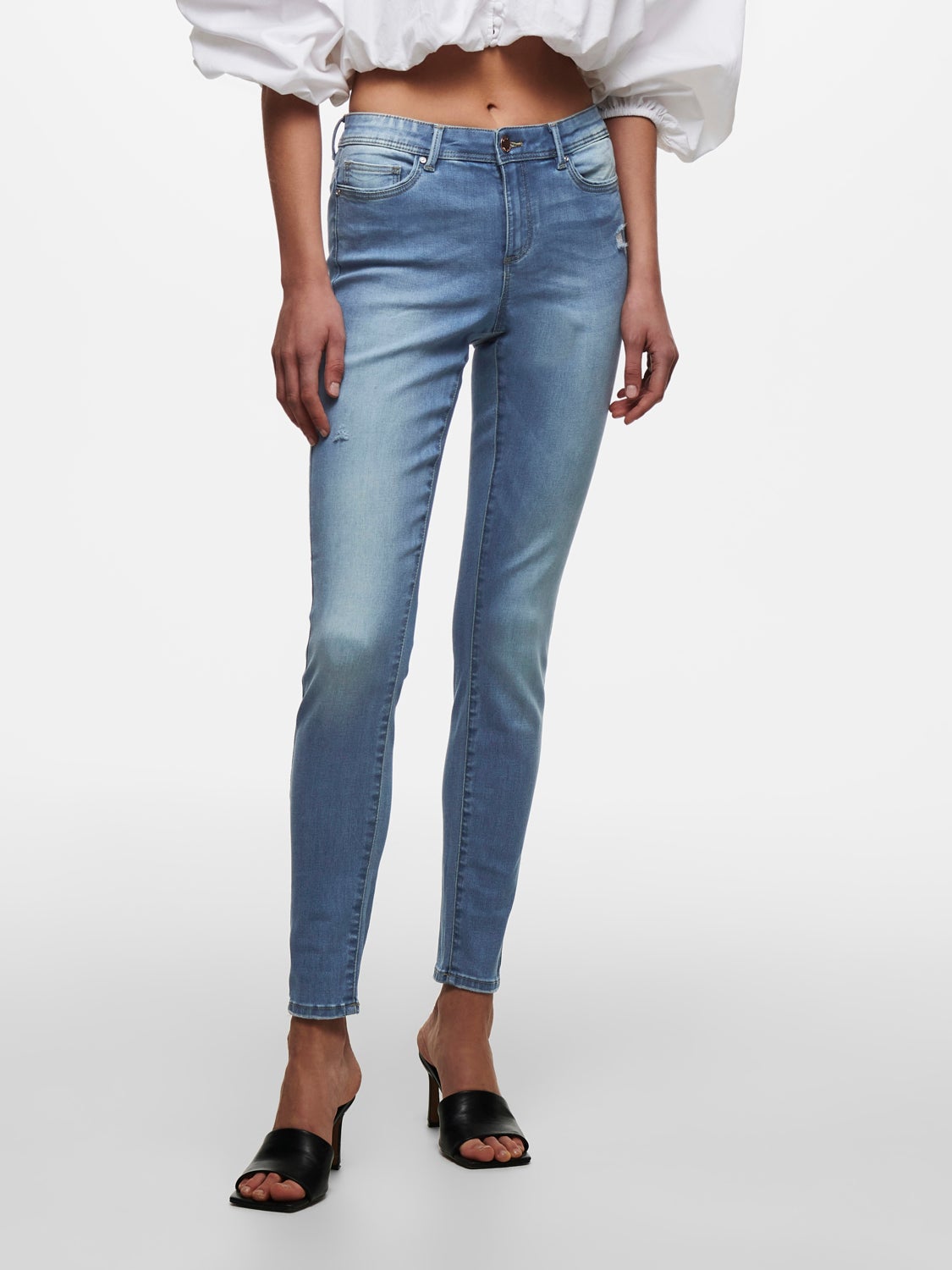 ONLWauw life mid destroyed Skinny fit jeans