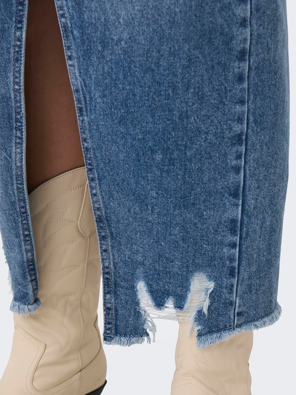 Midi denim skirt