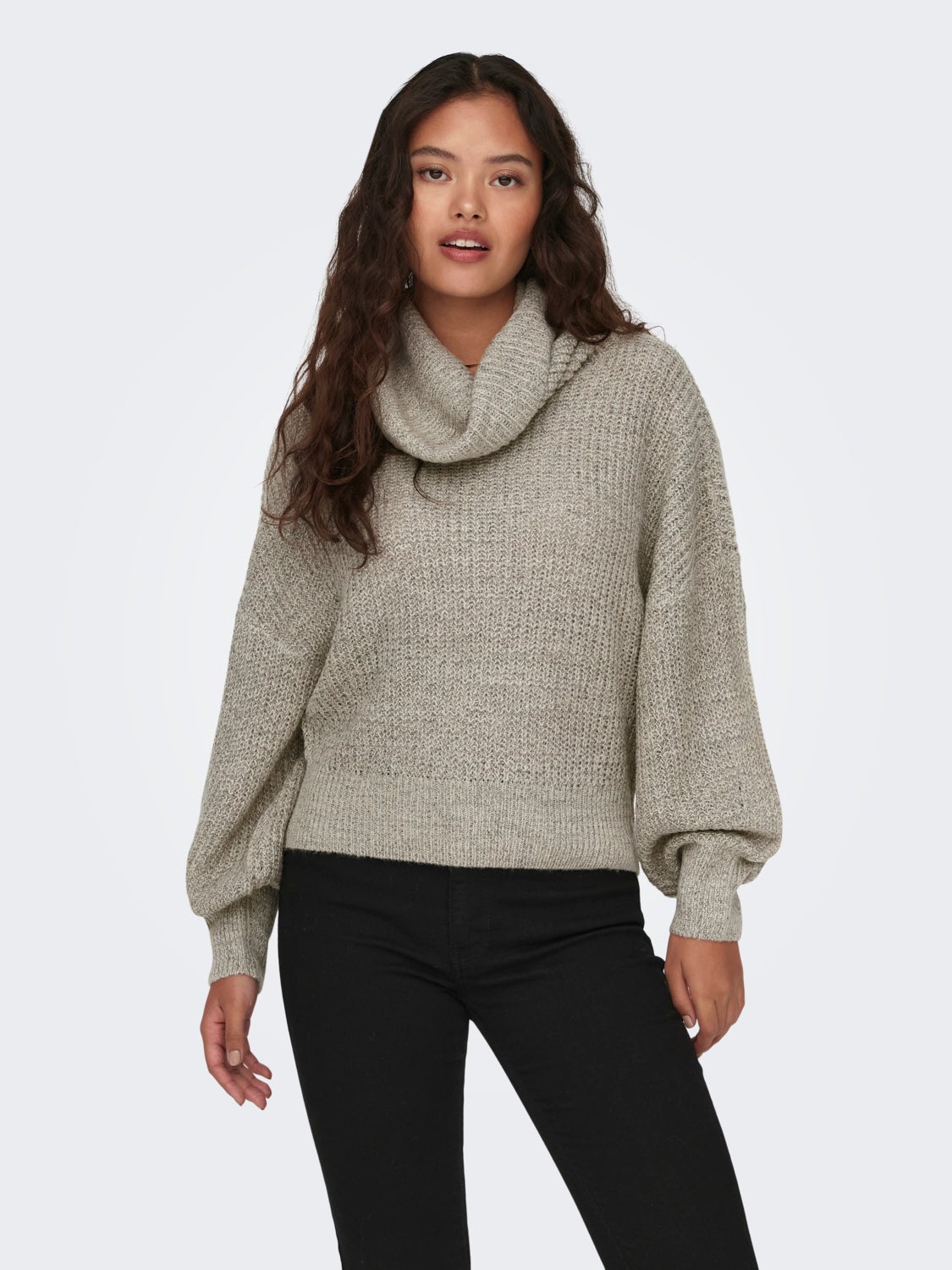 Roll neck knitted pullover