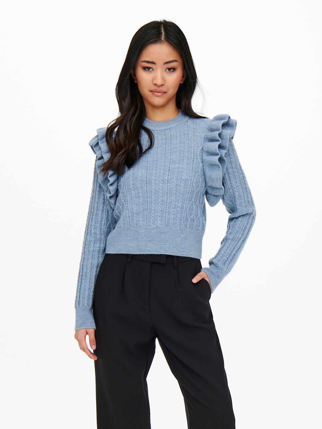 Frill detailed Knitted Pullover