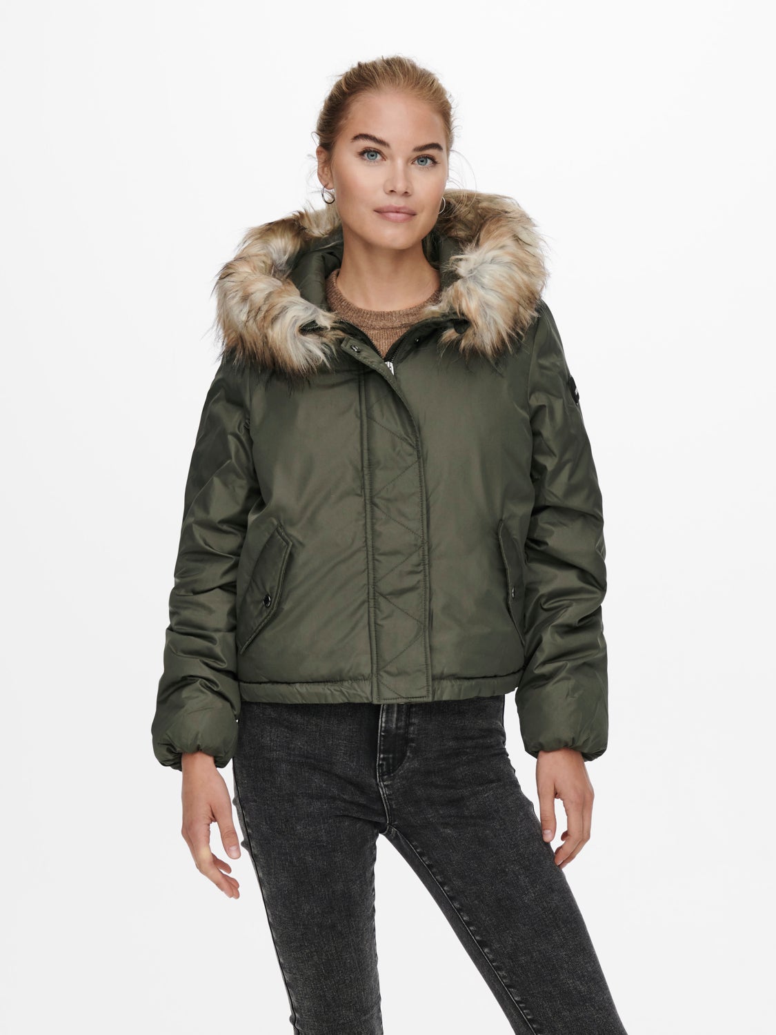 Faux fur hooded Jacket