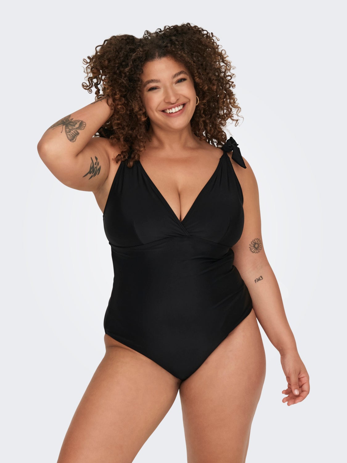 Curvy Swimsuit With Bow Details