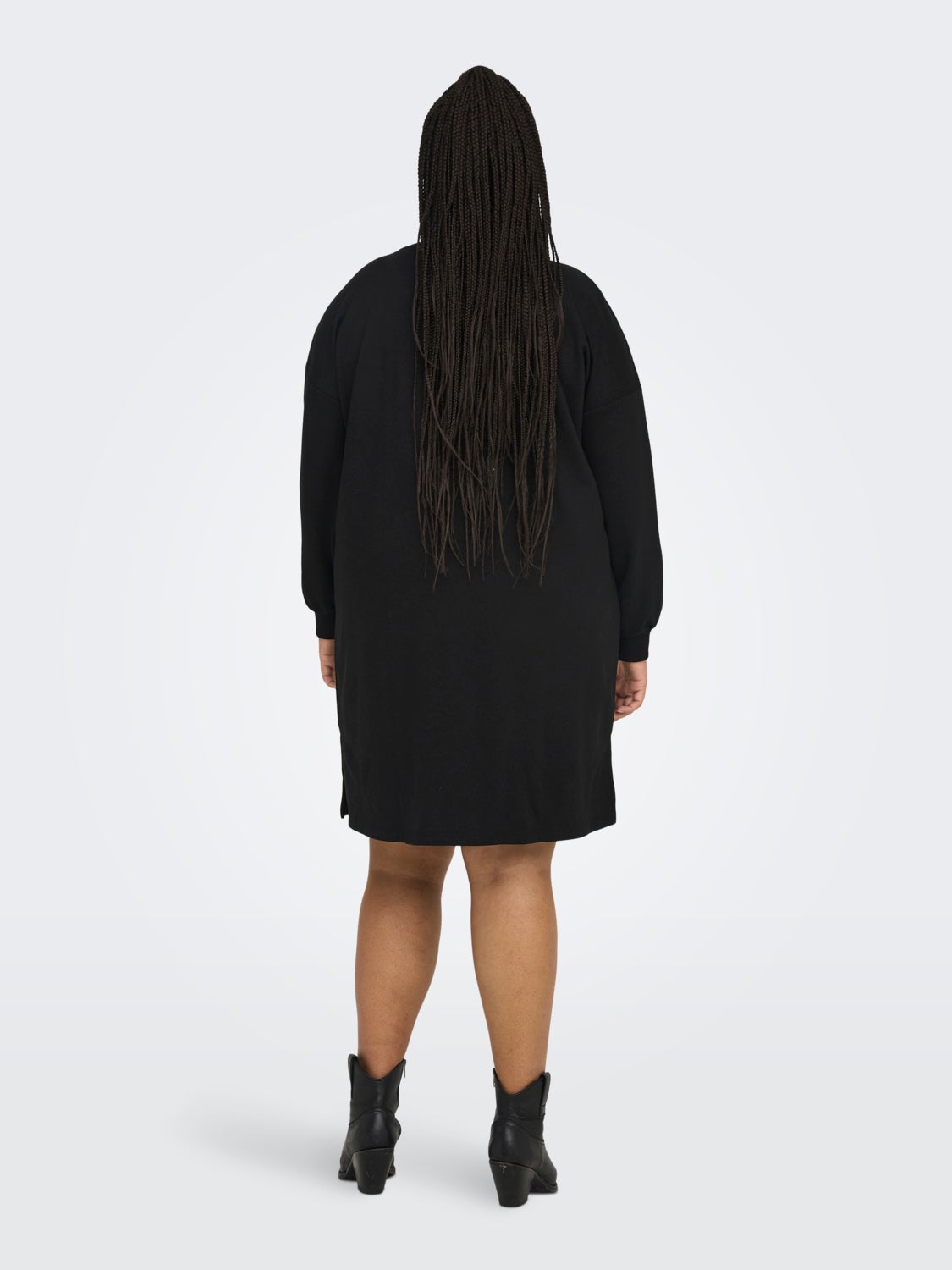 Curvy pearl detail long sweatshirt