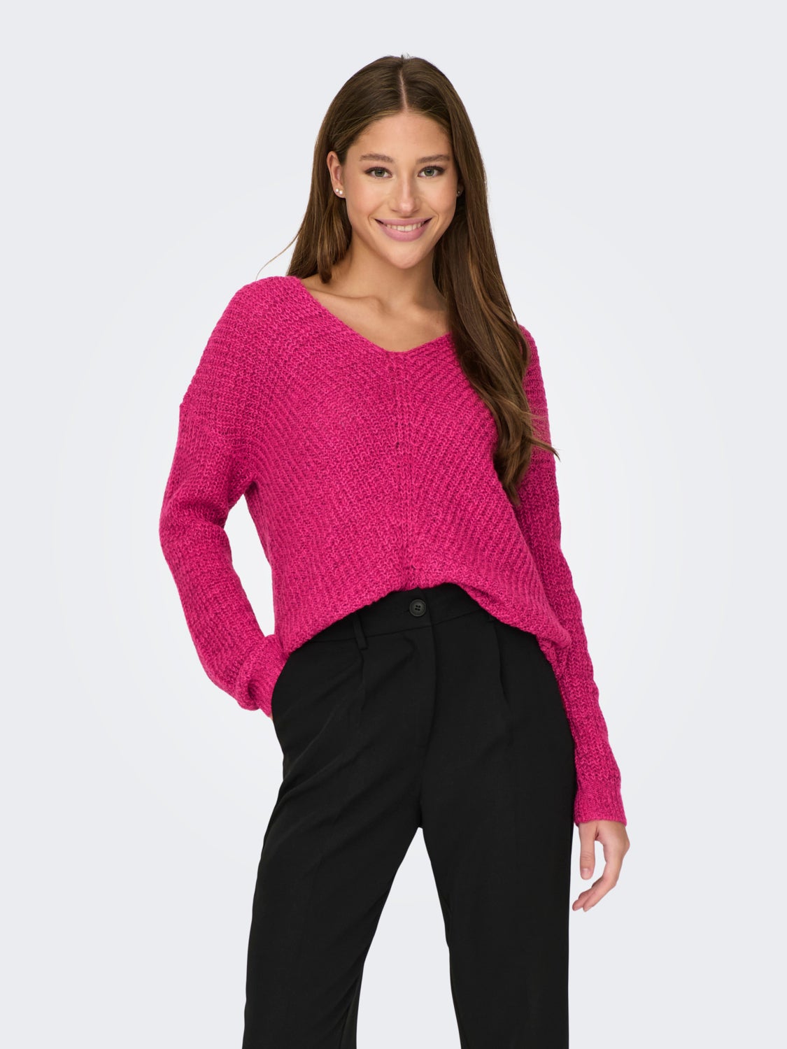 V-neck knitted pullover