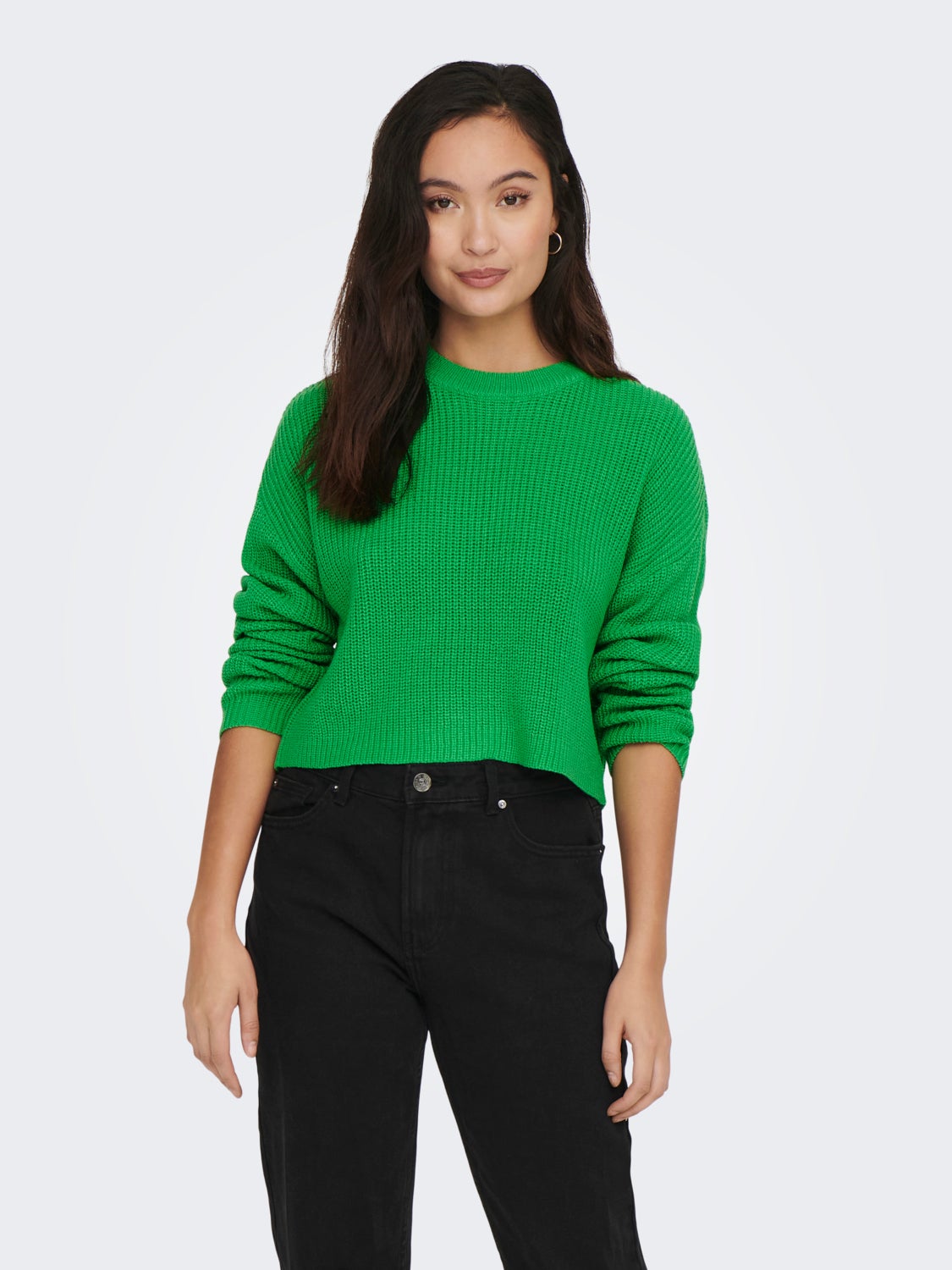 Cropped knitted pullover
