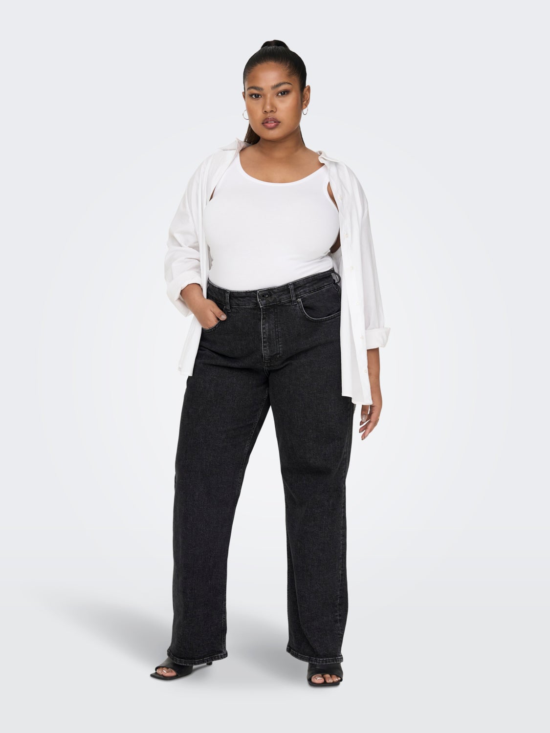Curvy CARJules wide high waisted jeans