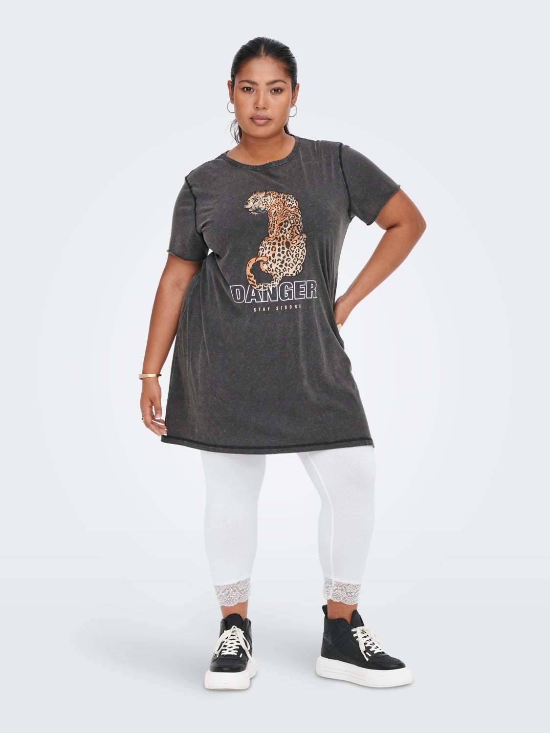 Curvy lace detail Leggings