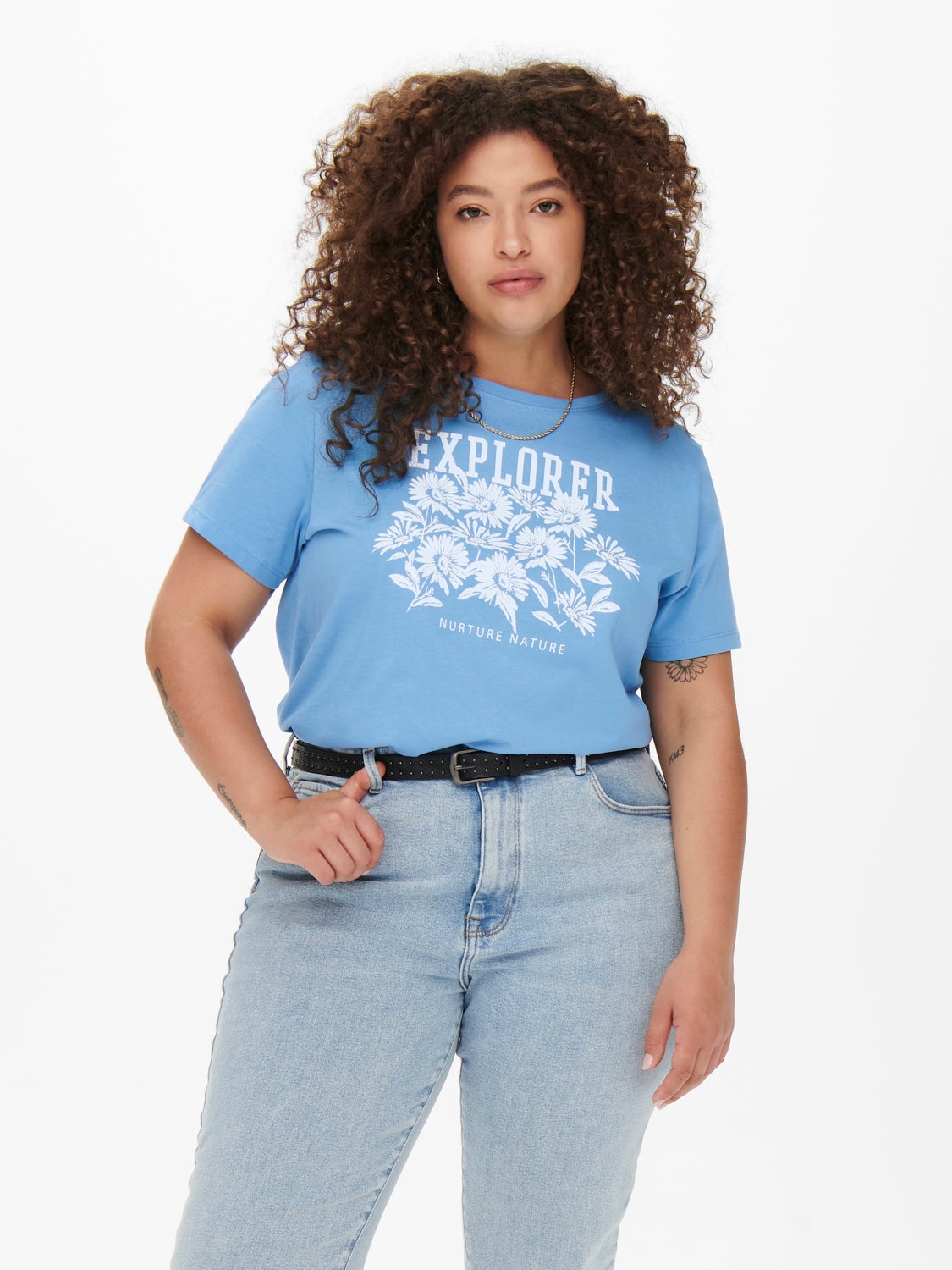 Curvy front print t-shirt