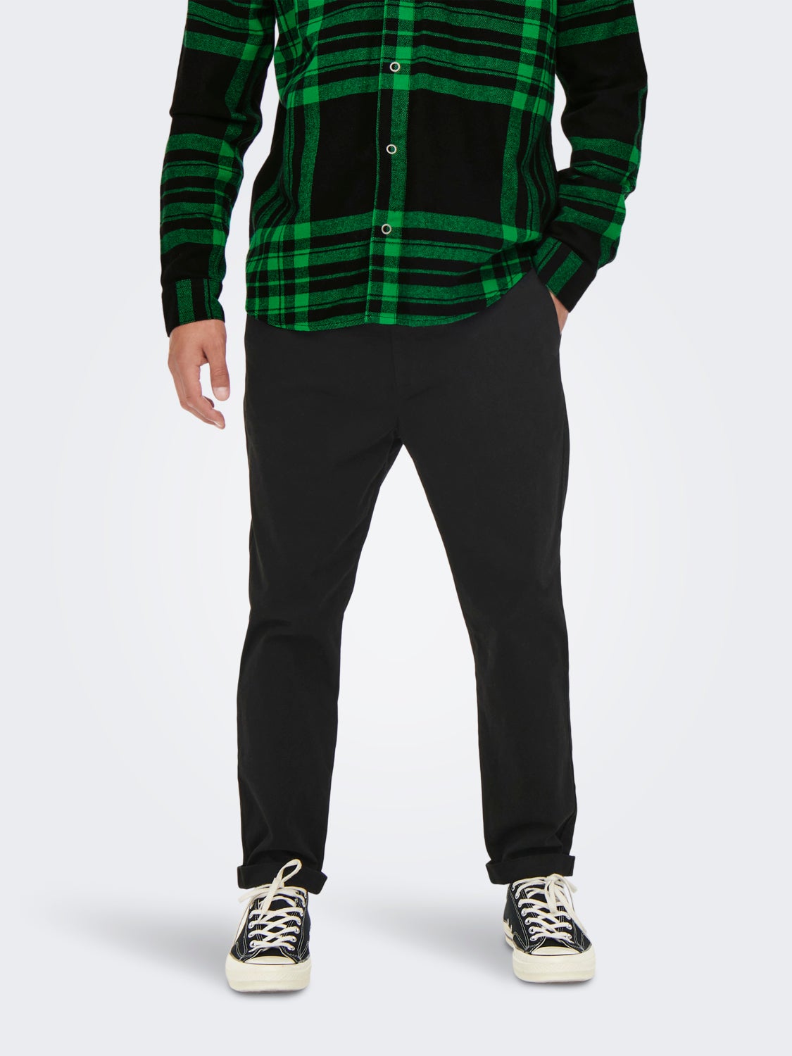 Chino pants with turn-up