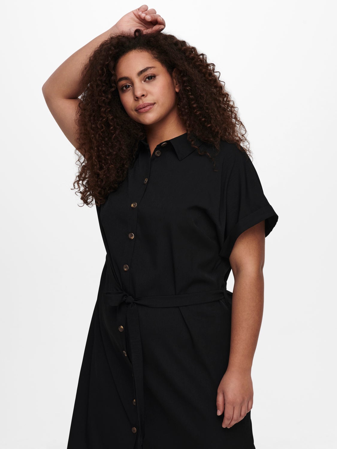 Curvy tie belt Shirt dress