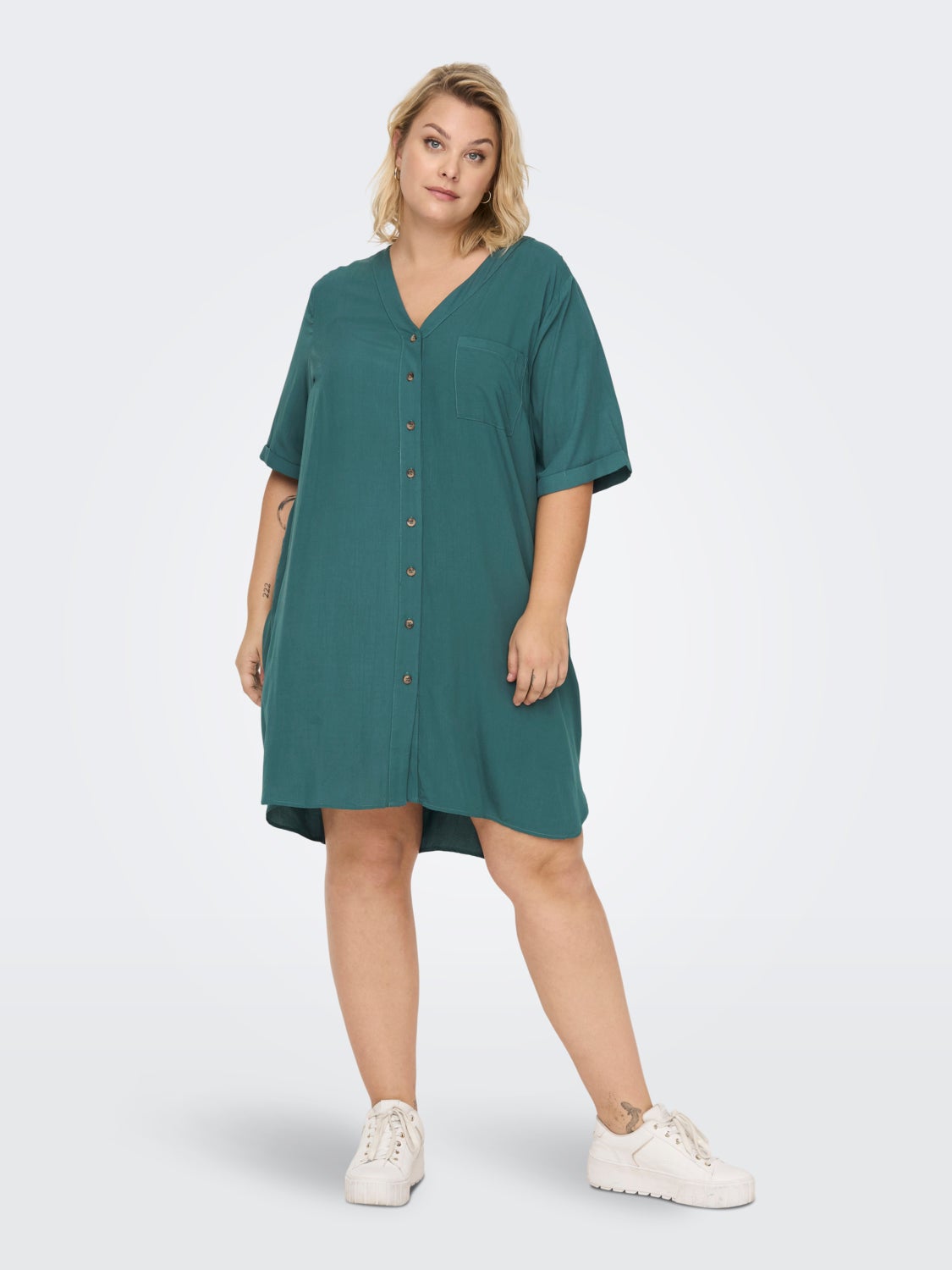 Curvy viscose Shirt Dress