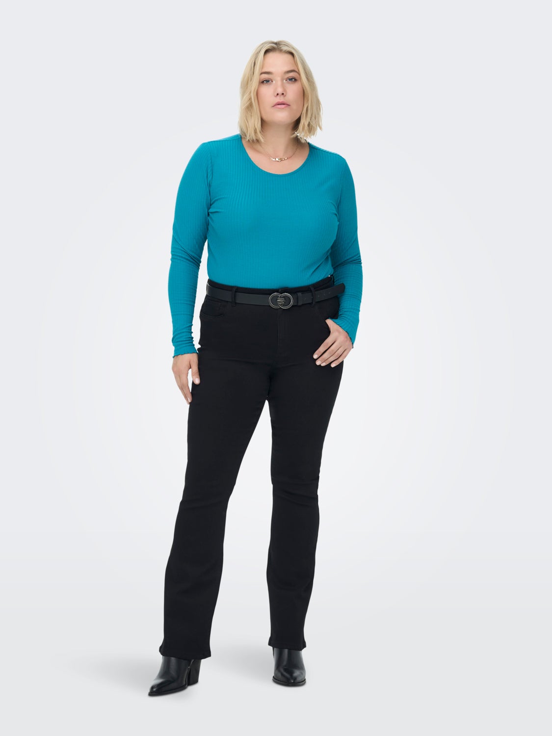 Curvy rib Long Sleeved Top