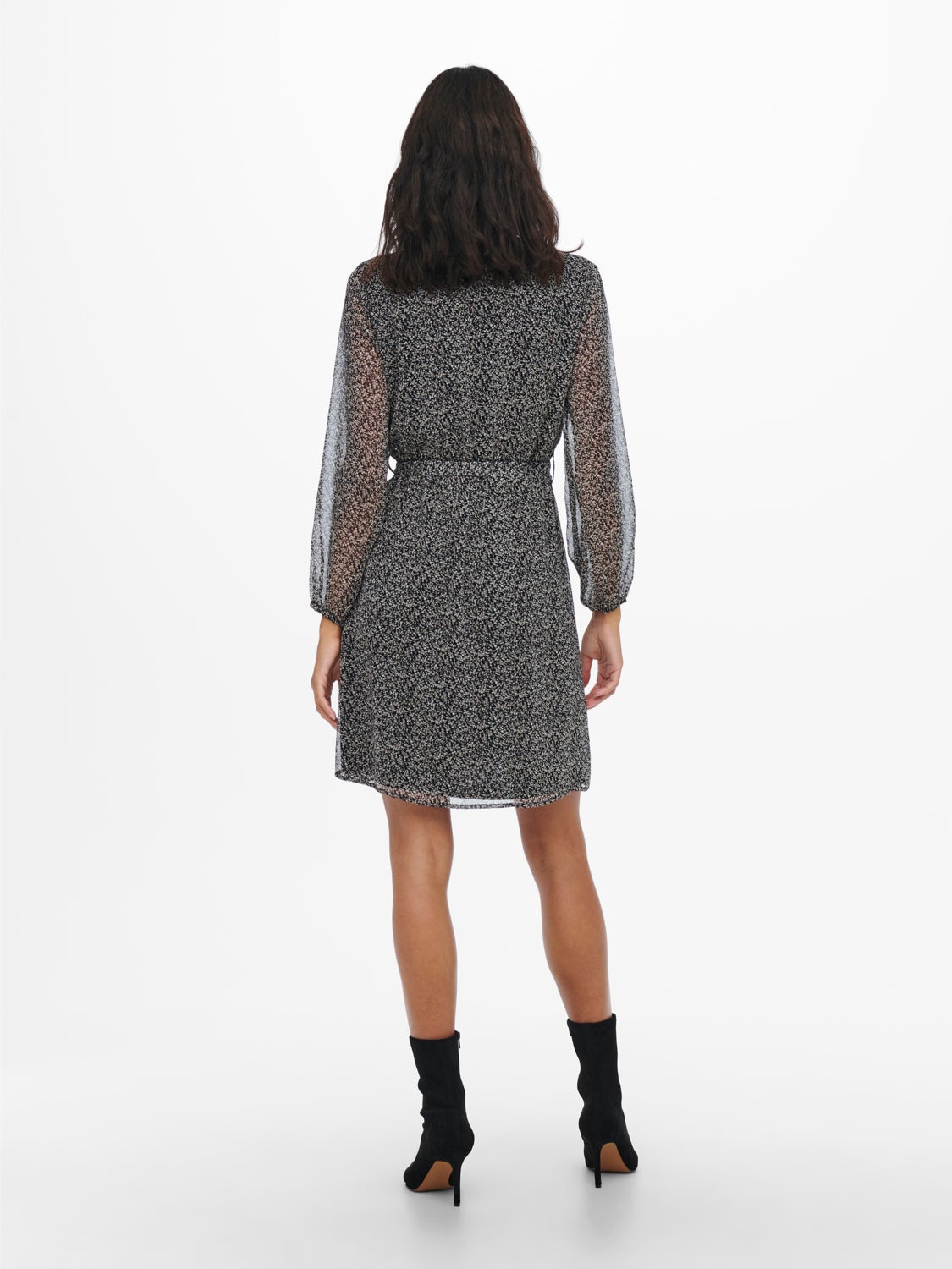 Mini v-neck dress with tie waist