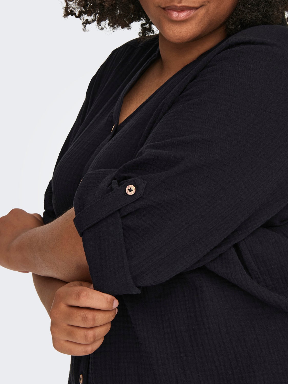Curvy cotton shirt