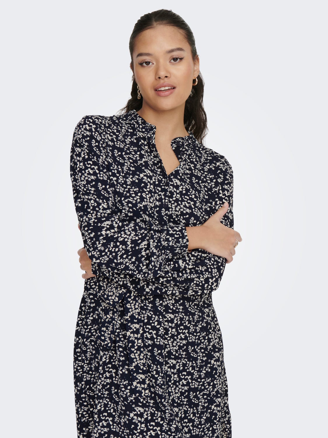 Regular Fit China Collar Short dress