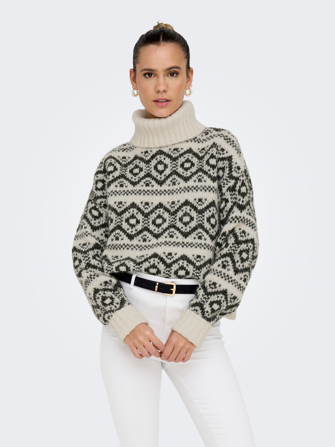 Roll neck knitted pullover
