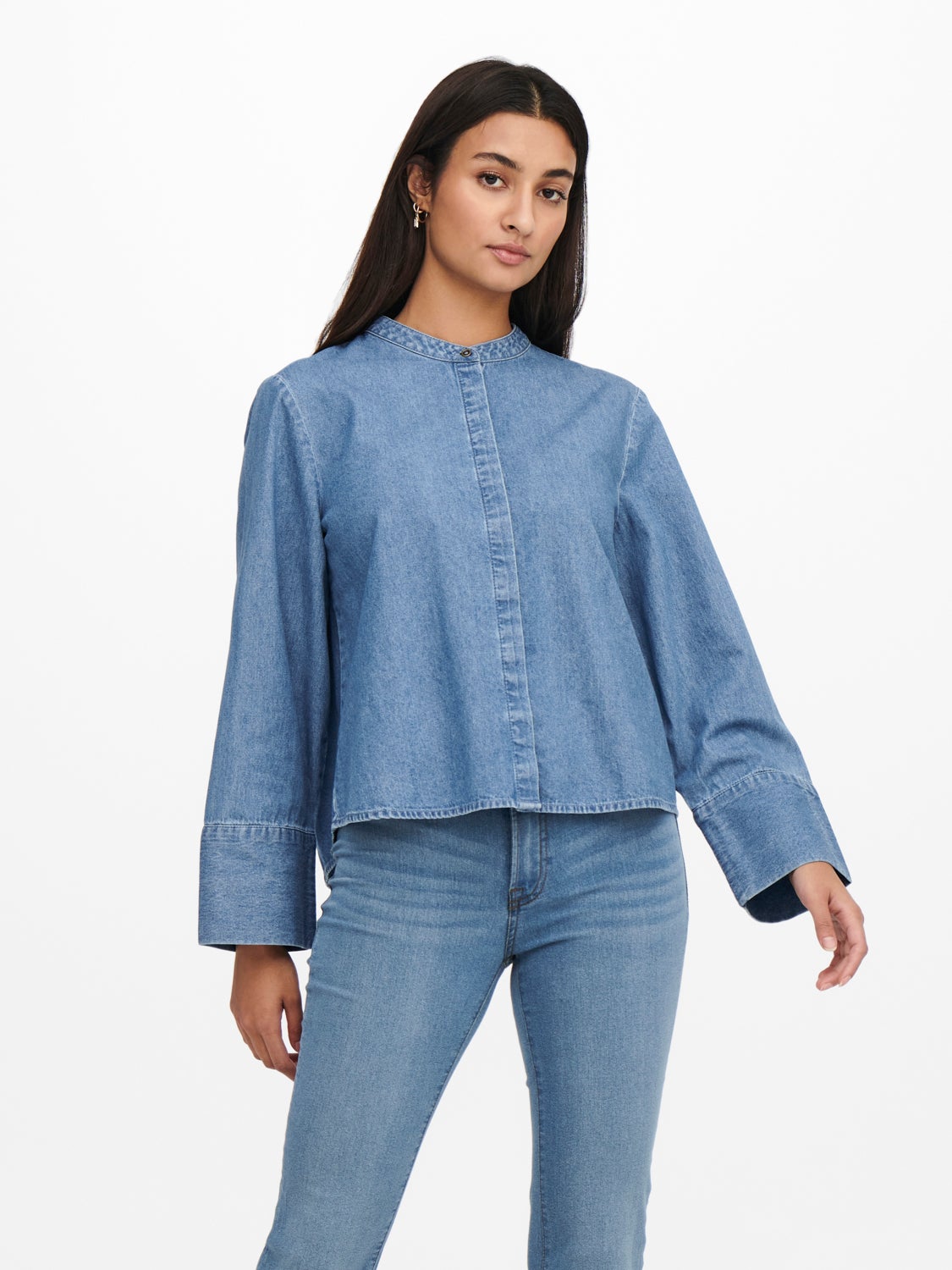 Wide sleeved Denim shirt