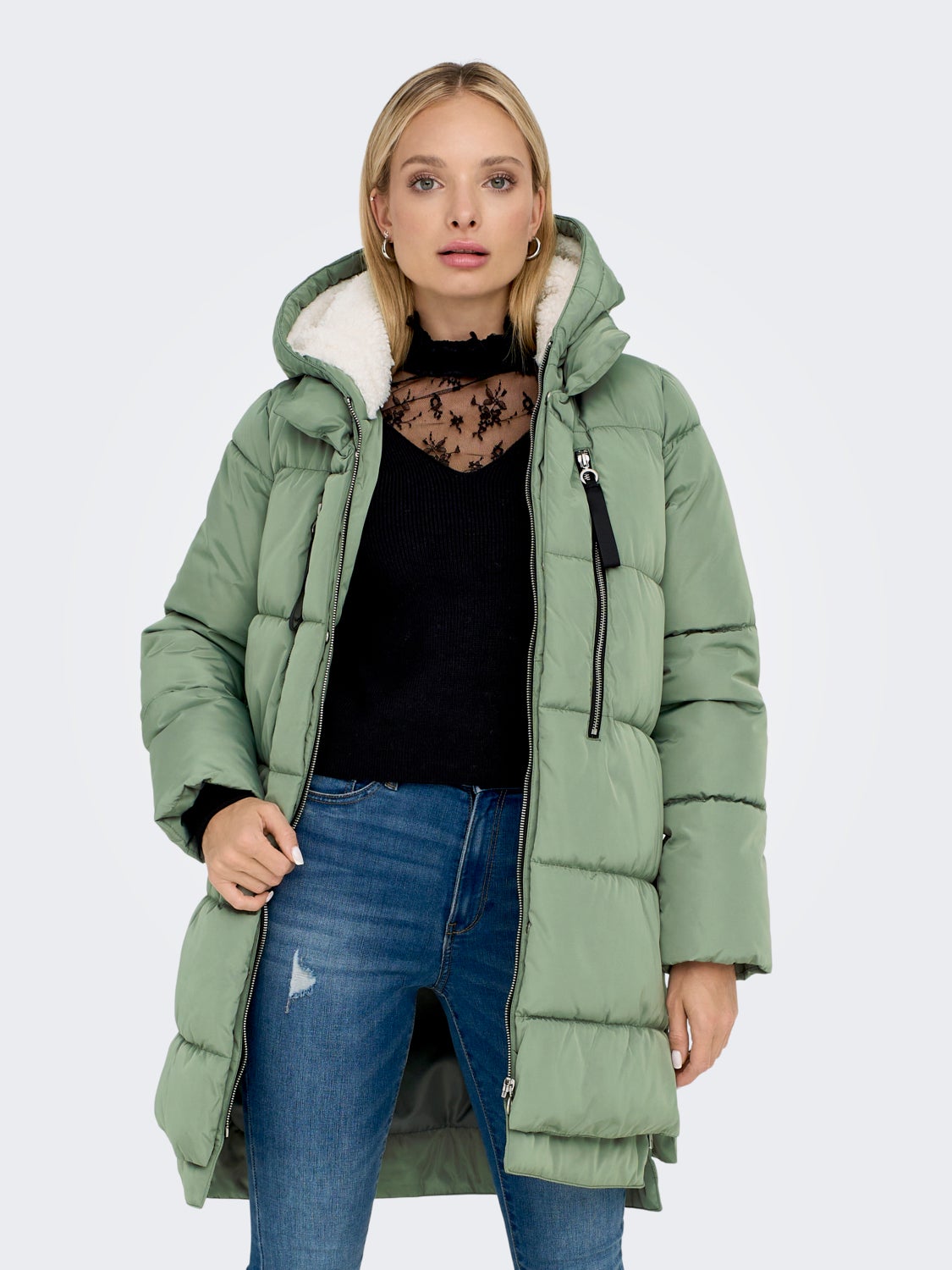 Long puffer coat
