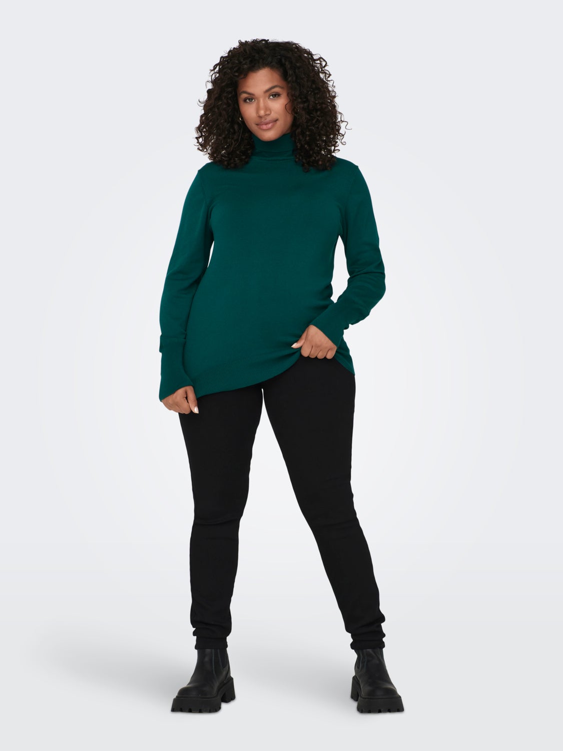 Curvy Rollneck Knitted Pullover