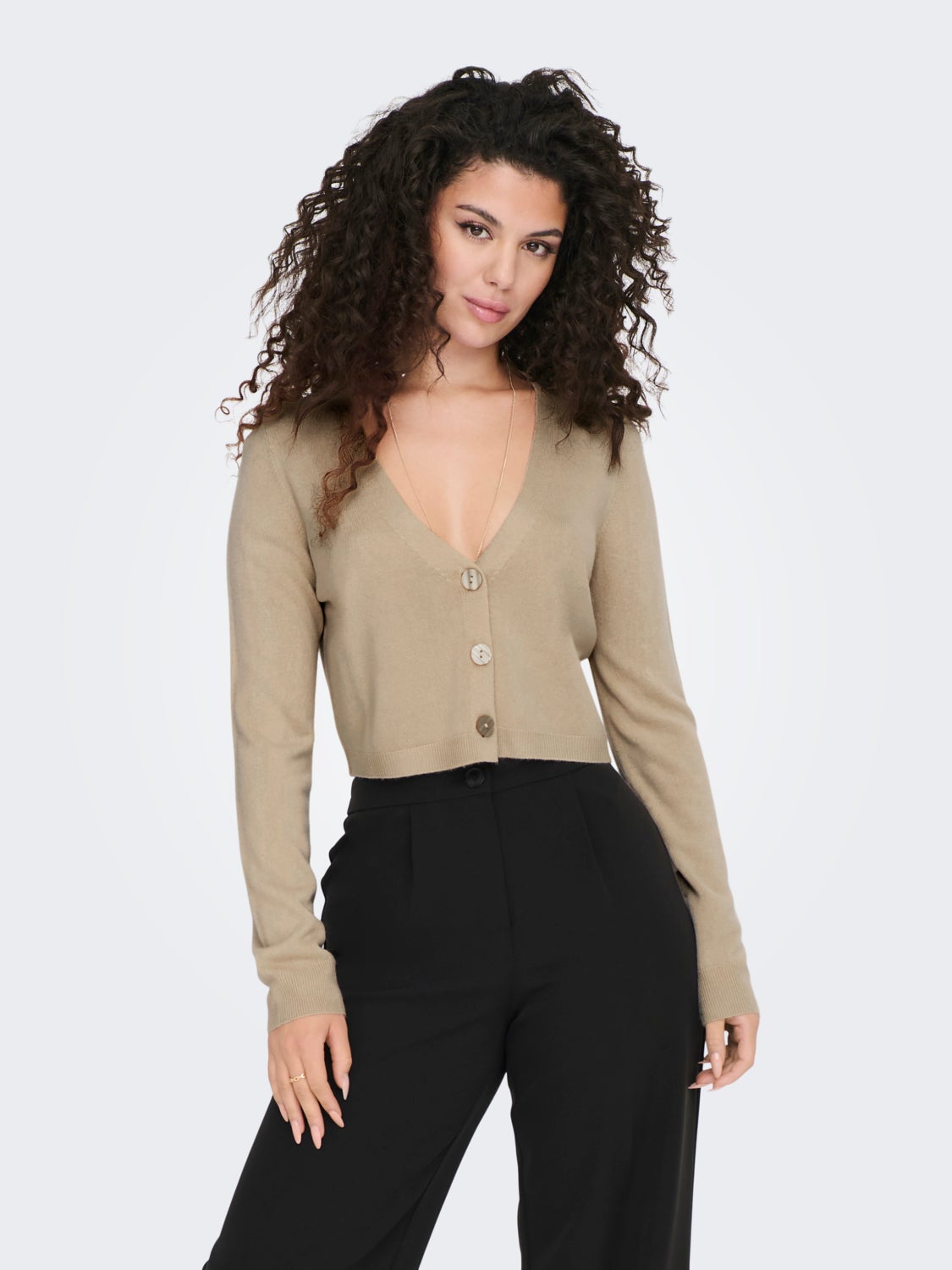 Cropped knitted pullover