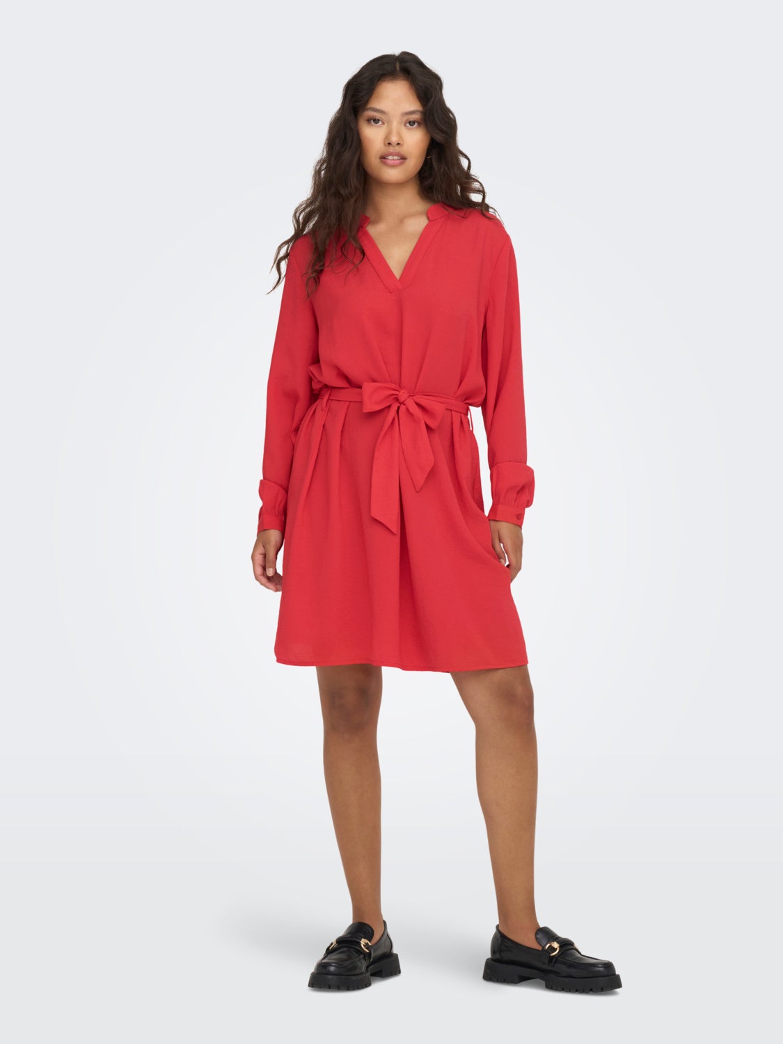 Mini dress with v-neck