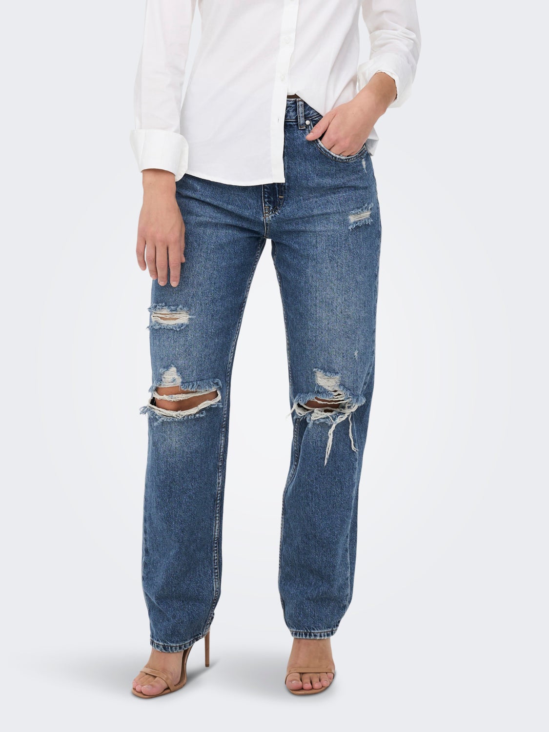 ONLROBYN EX STR L AK DEST high waisted jeans
