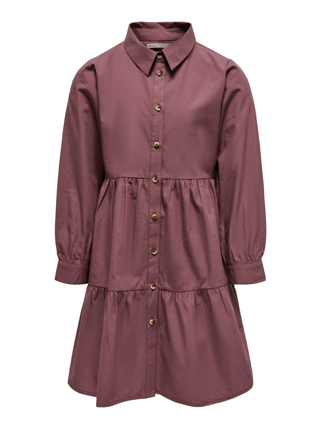 Solid color shirt dress