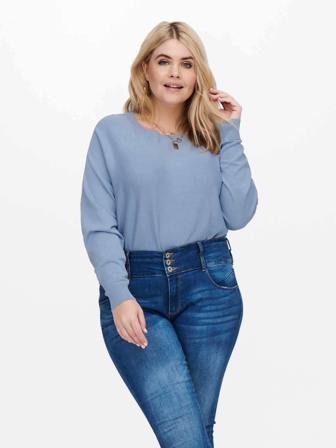 Curvy batwing viscose Pullover