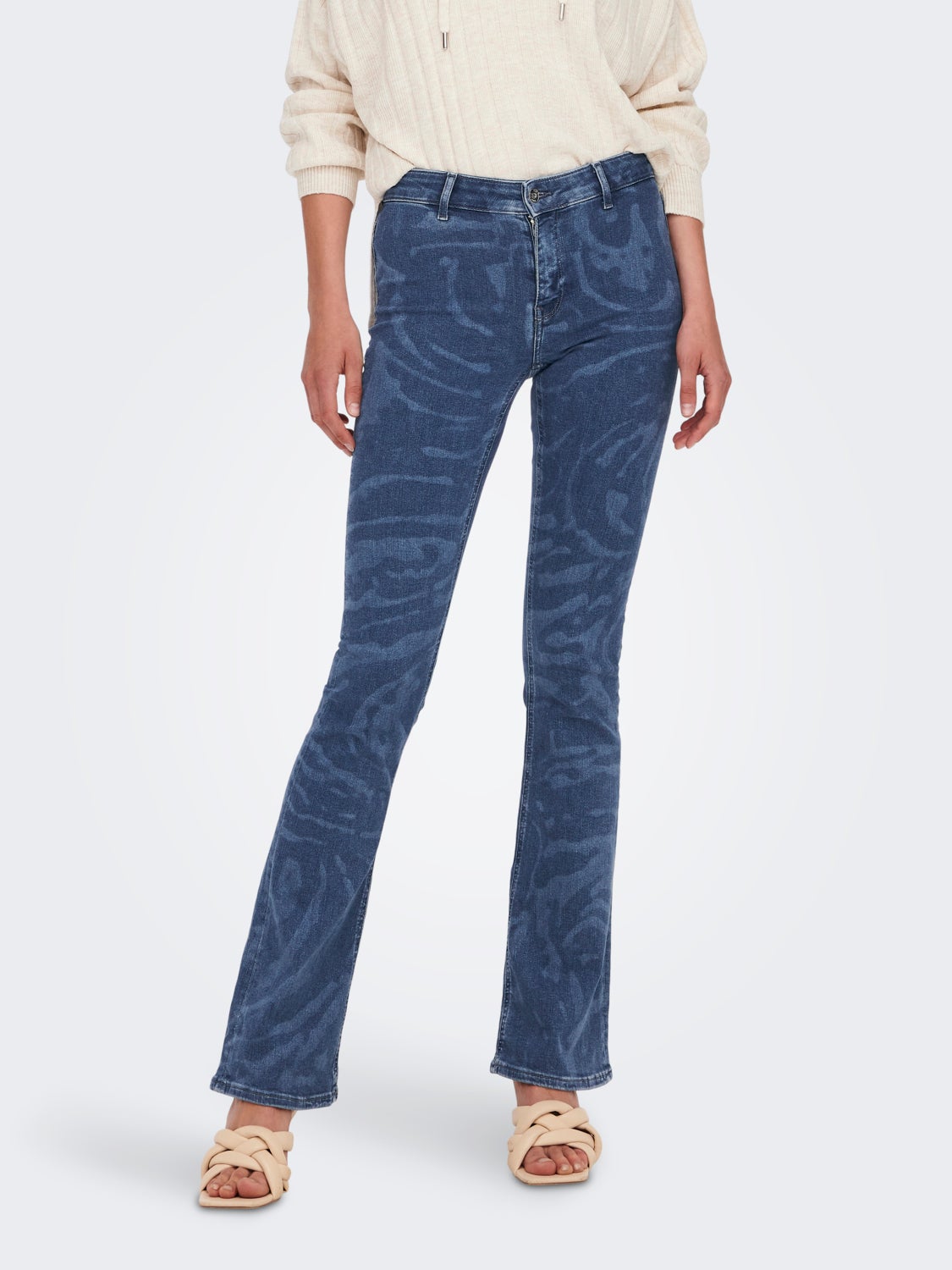 ONLBlush mid printed Flared Jeans
