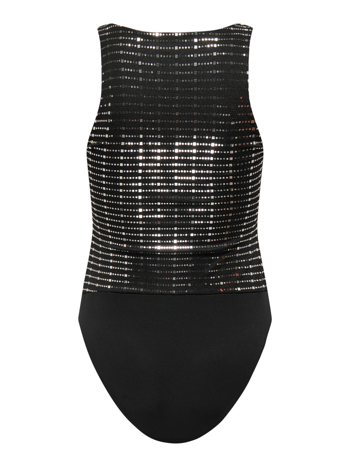 O-neck glitter bodystocking