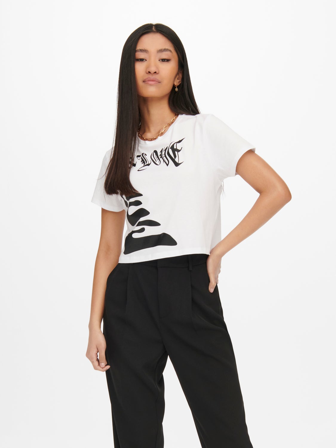 Cropped oversized T-shirt