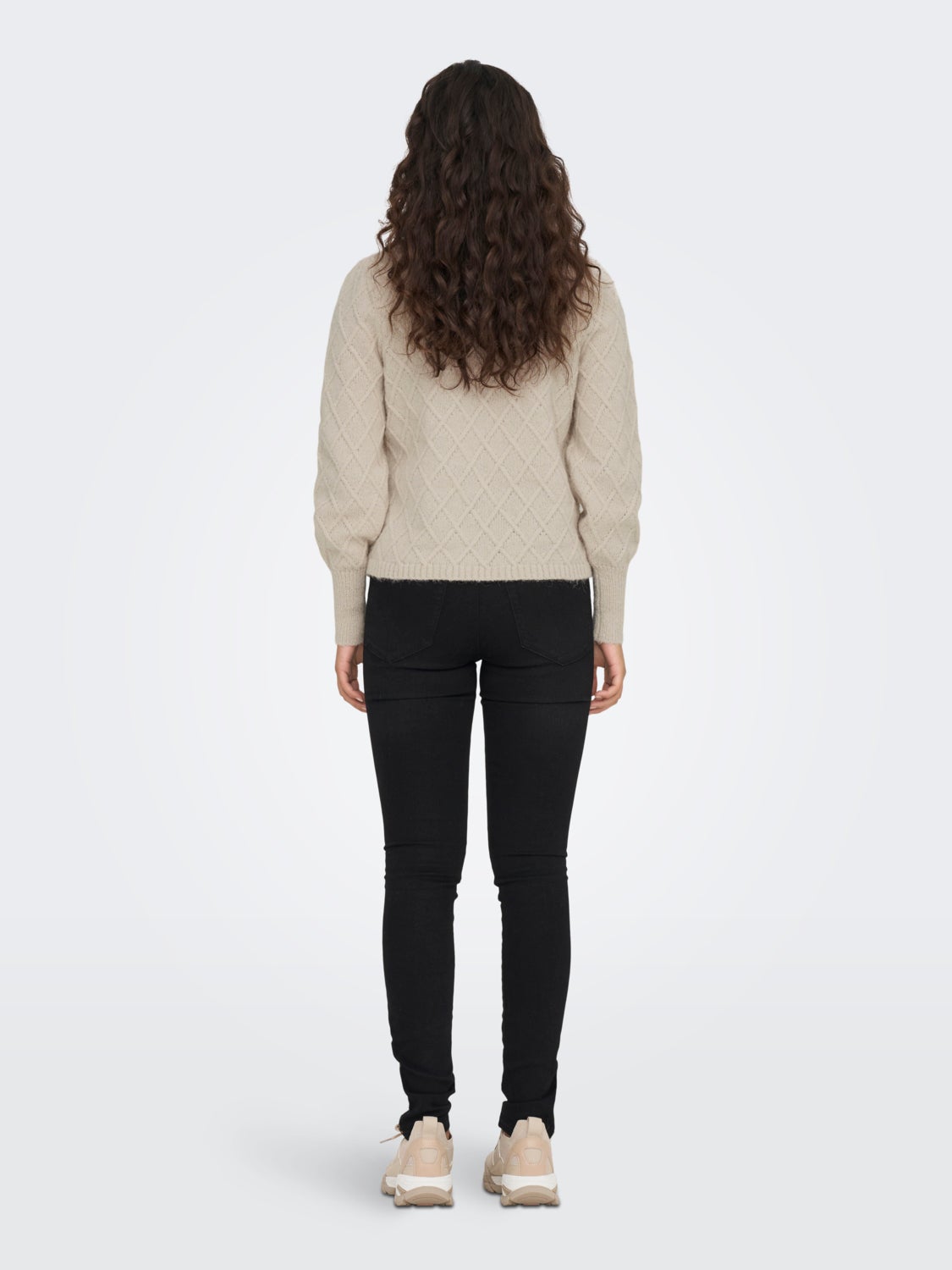 Knit pullover with high neck
