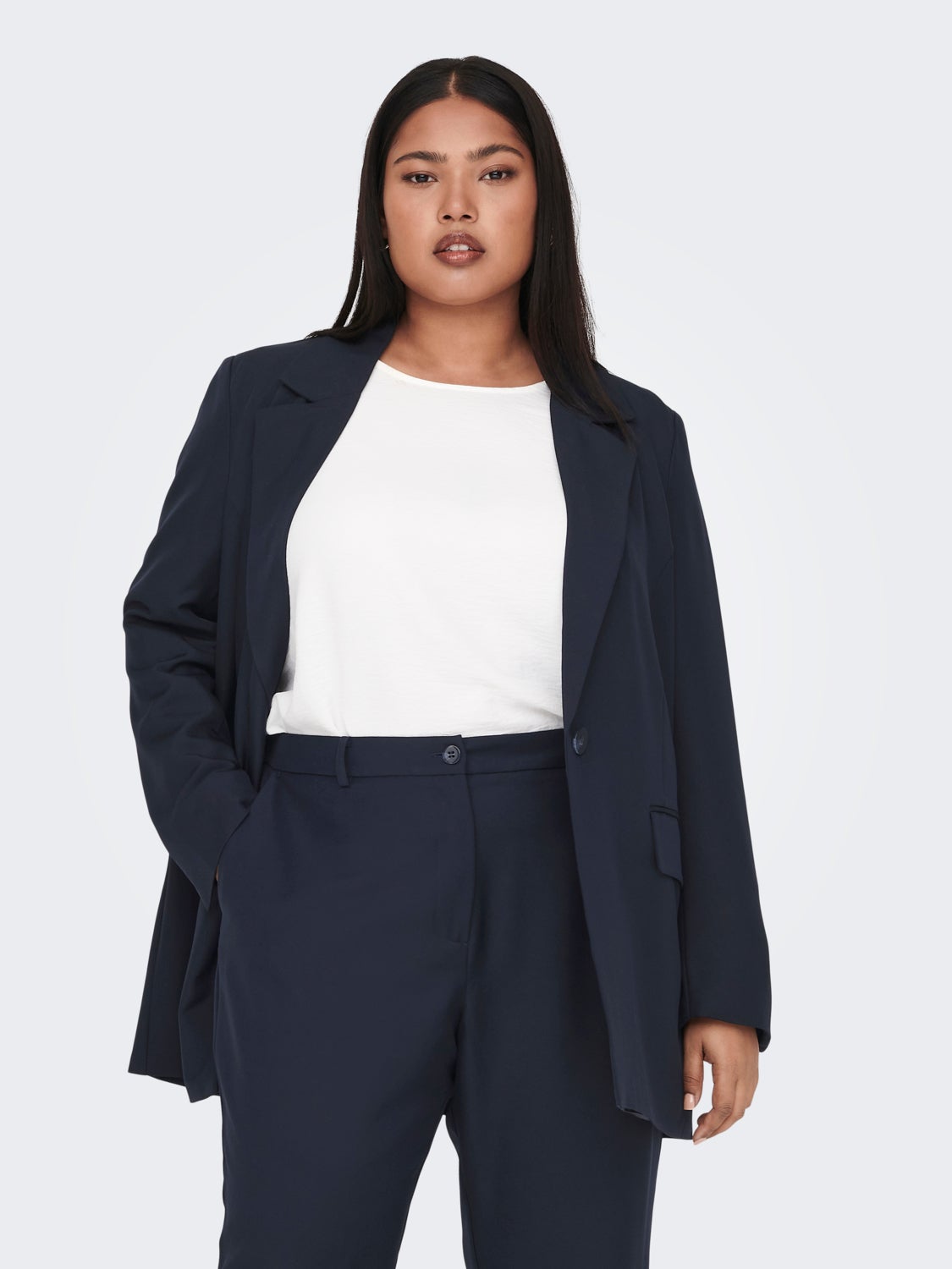 Curvy Solid colored Blazer