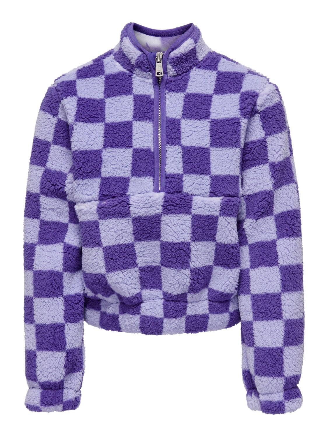 Teddy checked Half Zip sweatshirt