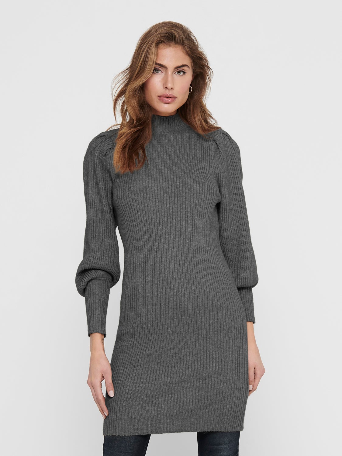 Mini knit dress with long sleeves