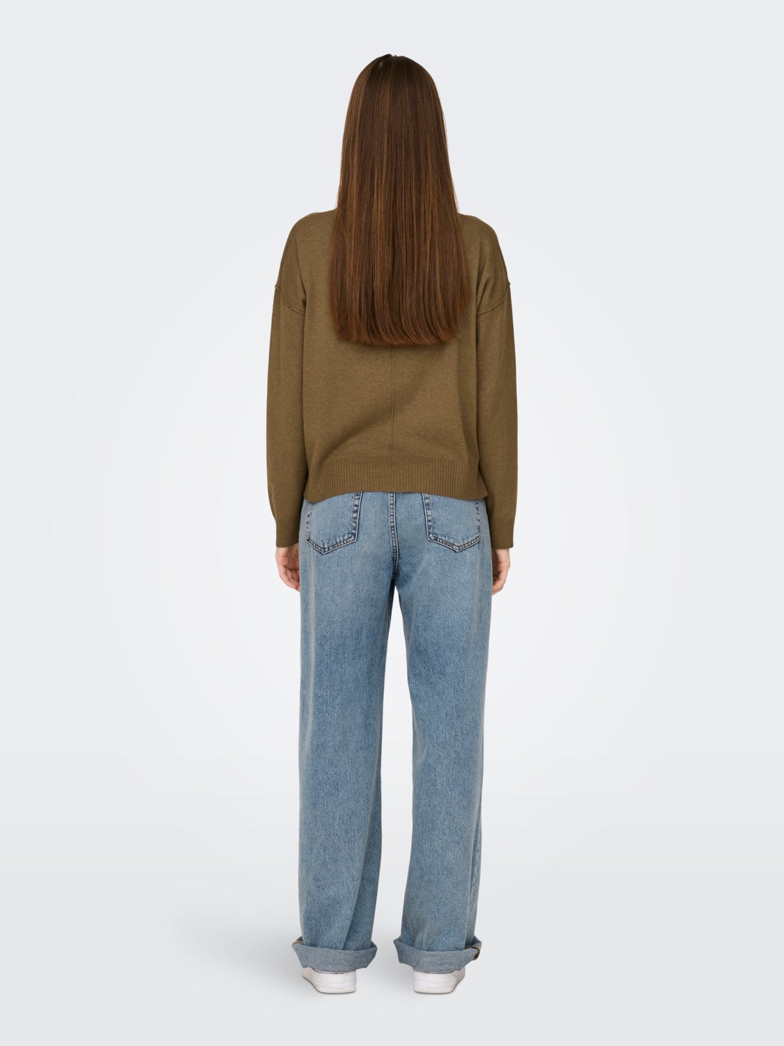 Knitted pullover with high neck