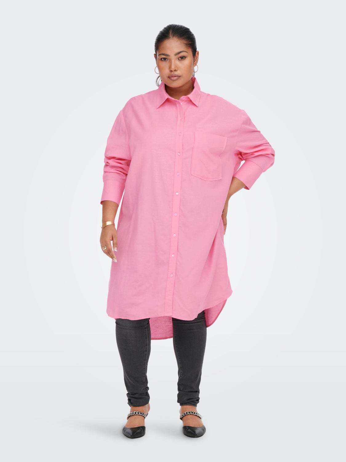 Curvy 3/4 sleeved long Shirt