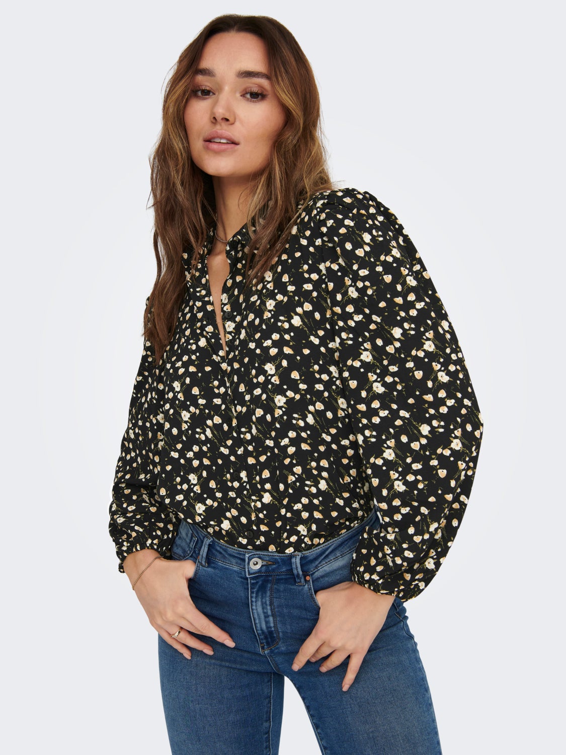 Regular fit puff sleeves shirt