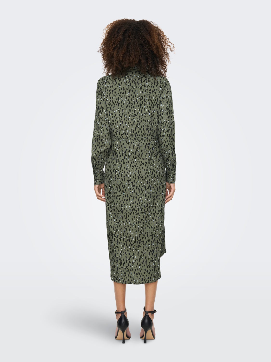 midi shirt dress with fold up cuffs