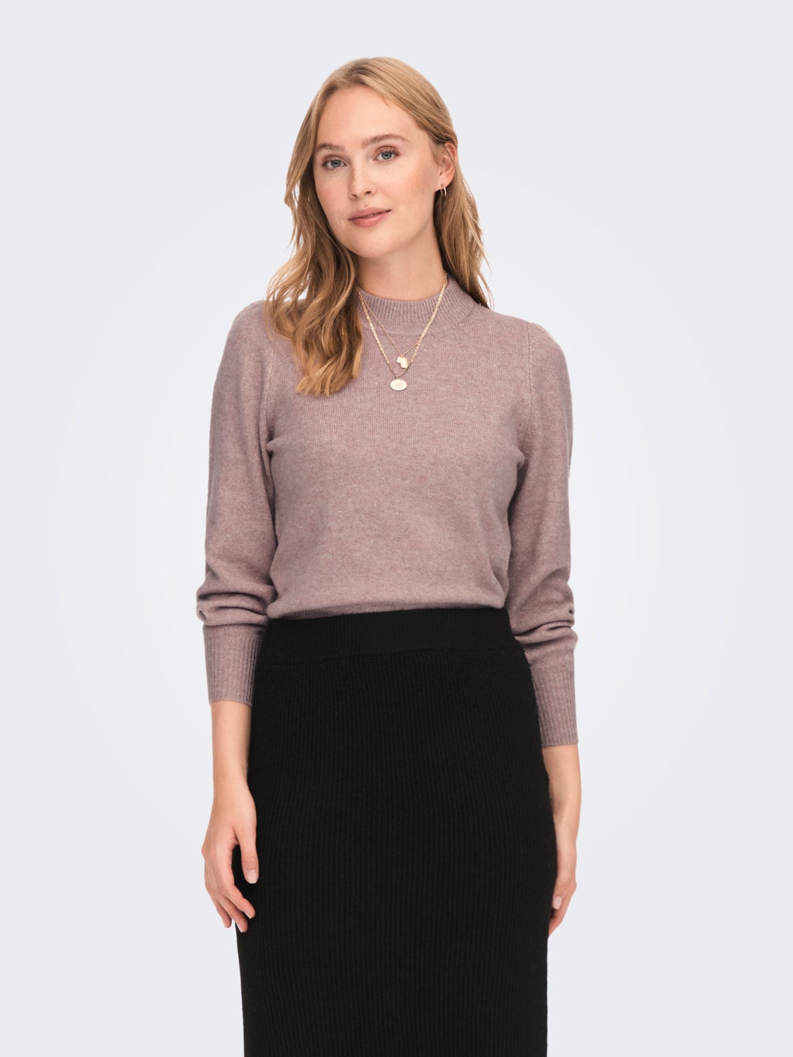 High neck knitted pullover