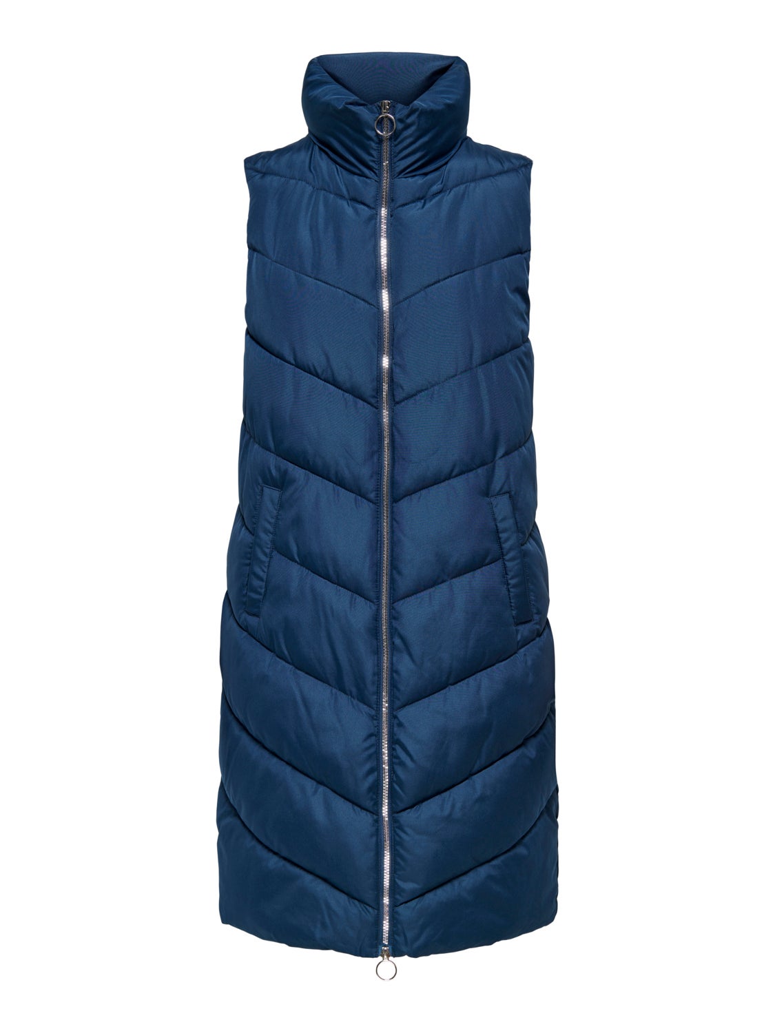Long vest with high neck
