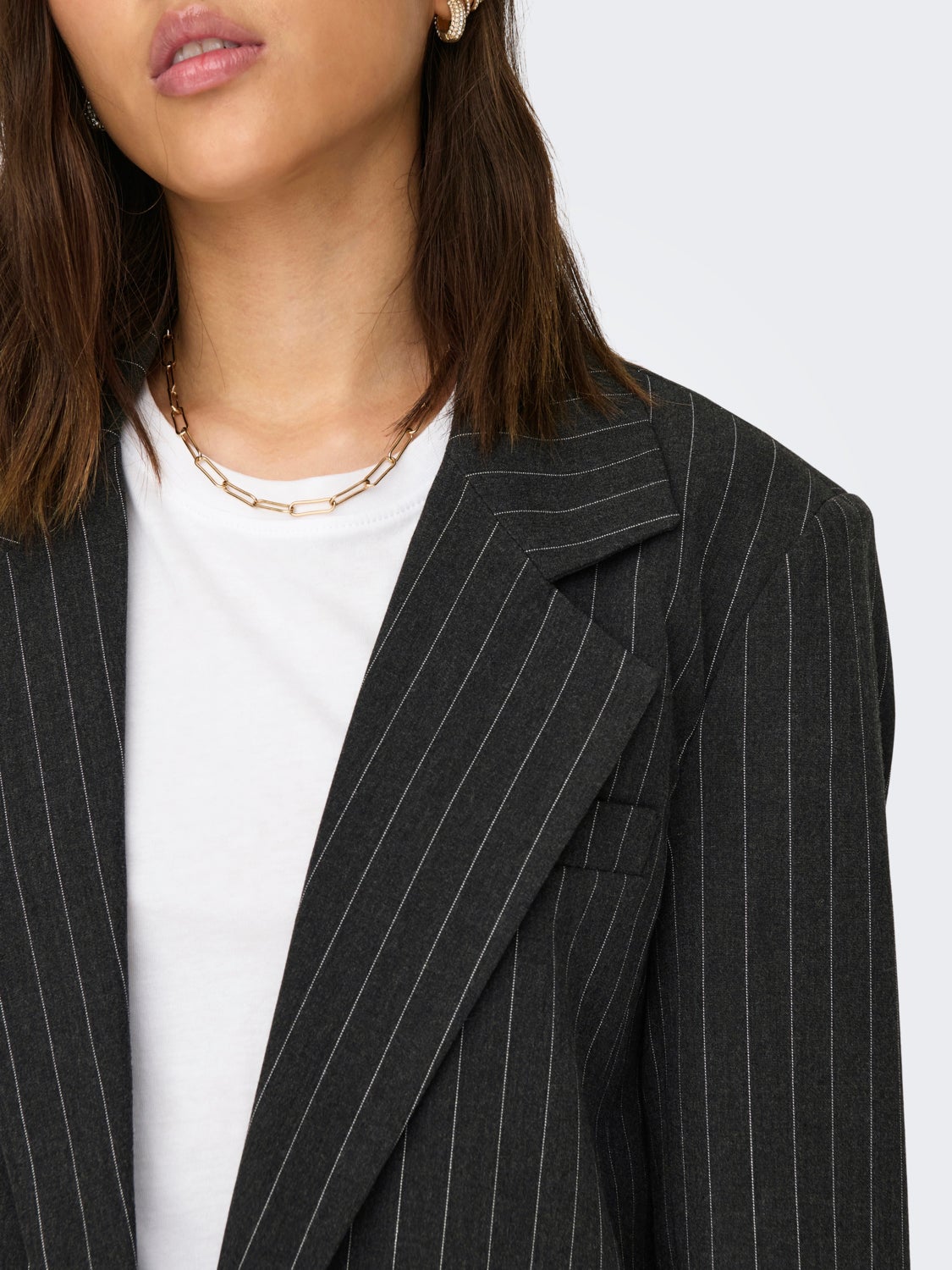 Oversize blazer with stripes