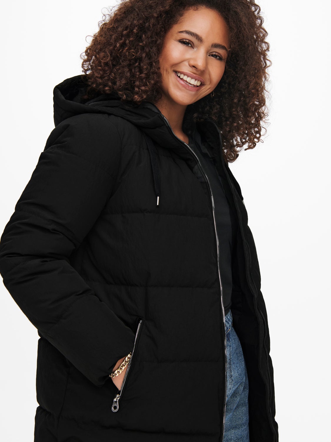 Curvy long puffer coat