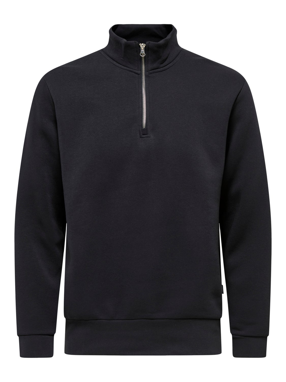 high-neck sweatshirt