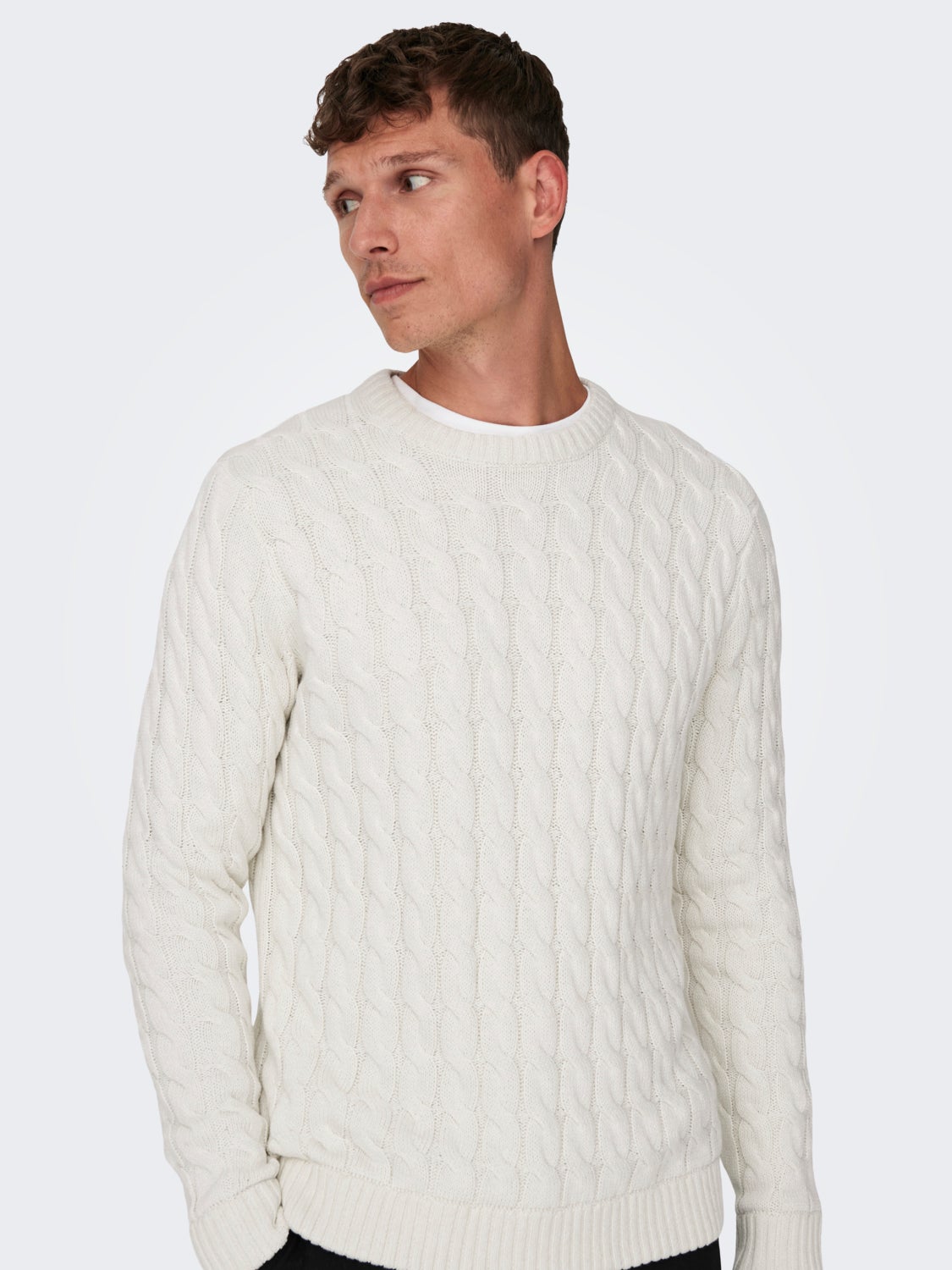 Crew neck knitted pullover