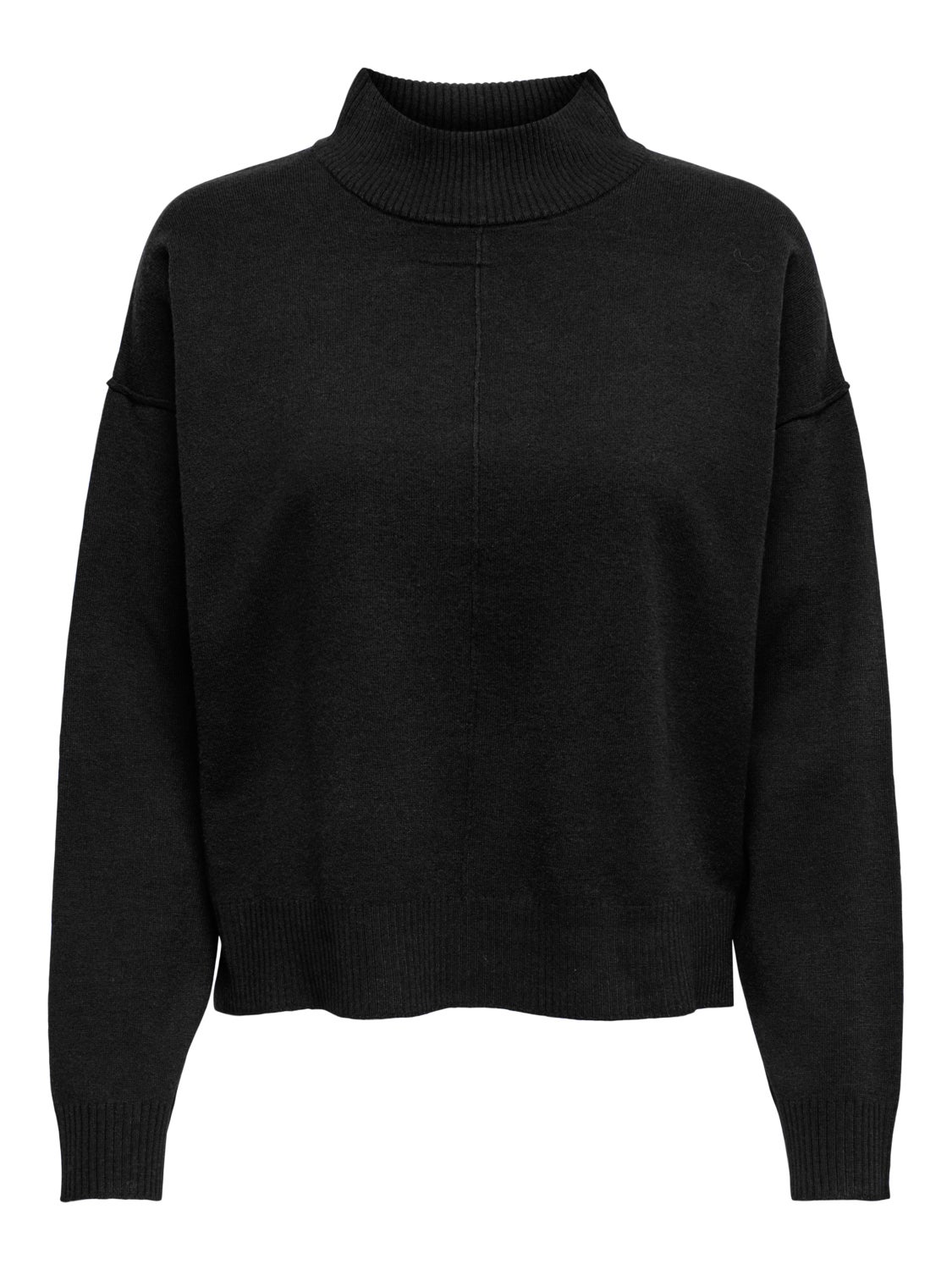 Knitted pullover with high neck