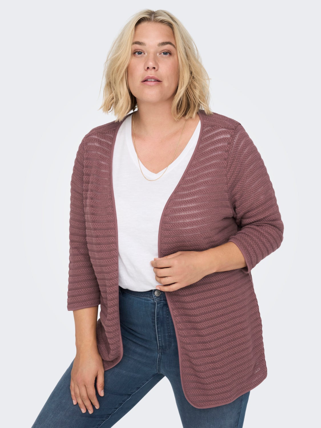Curvy texture Knitted Cardigan