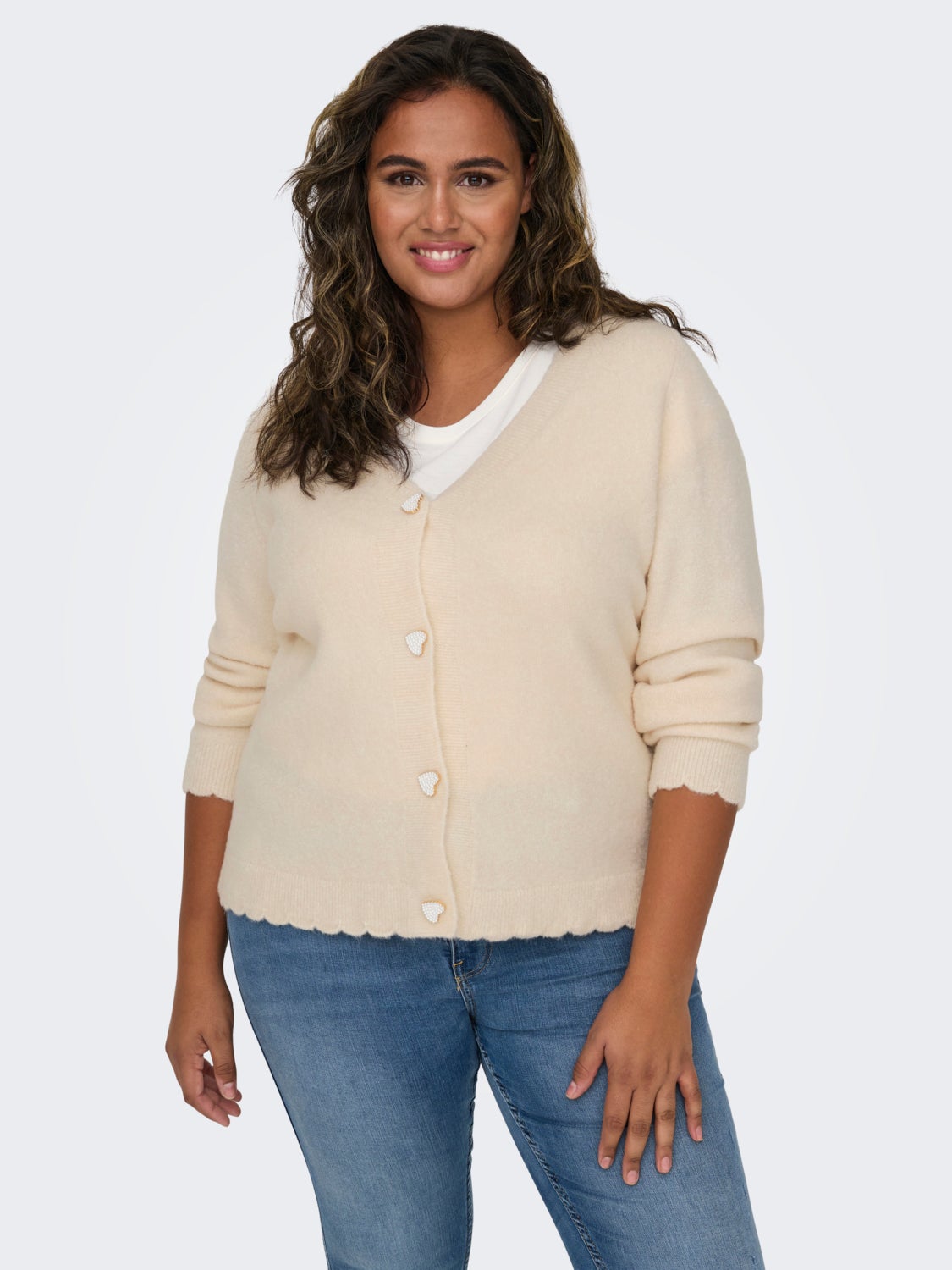 Curvy v-neck cardigan