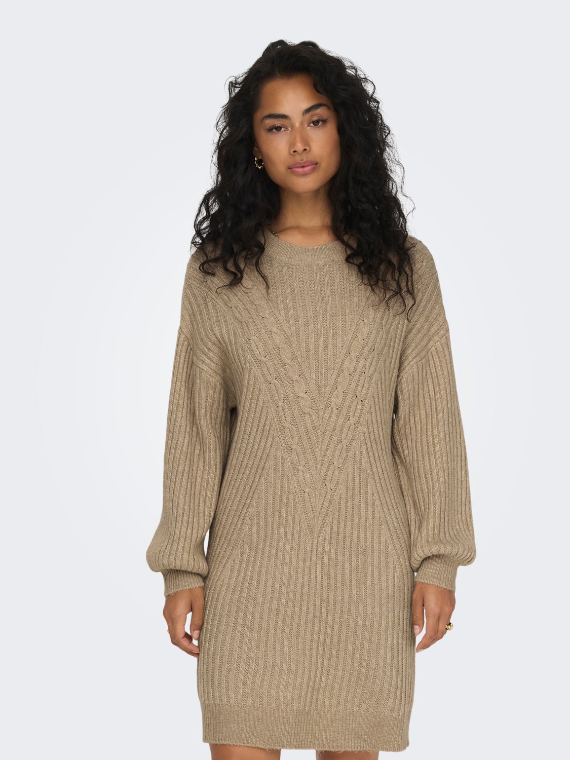 Mini o-neck knitted dress
